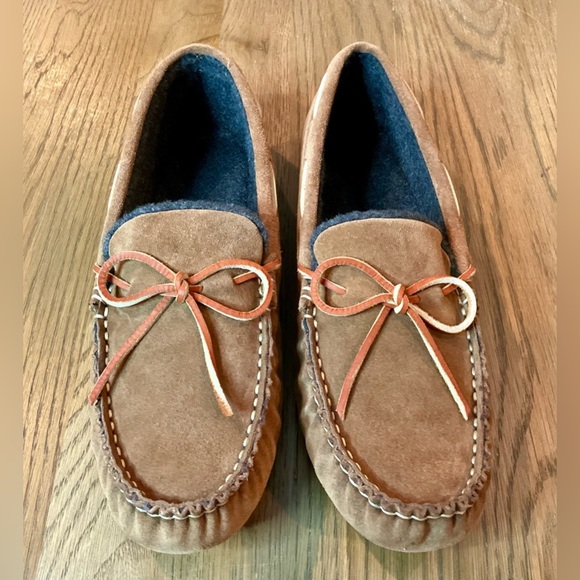 POLO RALPH LAUREN Suede Slip-On Fleece-Lined Moccasin Slipper Size 9B Narrow - Picture 2 of 7